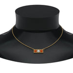 Load image into Gallery viewer, 3-stone-bar-necklace-with-orange-sapphire-in-FDPD86612GSAOR-NL-YG
