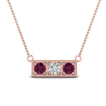 Load image into Gallery viewer, 3-stone-bar-necklace-with-pink-sapphire-in-FDPD86612GSADRPI-NL-RG

