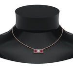 Load image into Gallery viewer, 3-stone-bar-necklace-with-pink-sapphire-in-FDPD86612GSADRPI-NL-RG
