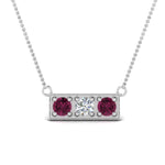 Load image into Gallery viewer, 3-stone-bar-necklace-with-pink-sapphire-in-FDPD86612GSADRPI-NL-WG

