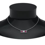 Load image into Gallery viewer, 3-stone-bar-necklace-with-pink-sapphire-in-FDPD86612GSADRPI-NL-WG
