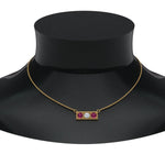 Load image into Gallery viewer, 3-stone-bar-necklace-with-pink-sapphire-in-FDPD86612GSADRPI-NL-YG
