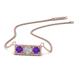 Load image into Gallery viewer, 3-stone-bar-necklace-with-purple-topaz-in-FDPD86612GVITO-NL-RG
