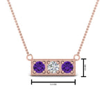Load image into Gallery viewer, 3-stone-bar-necklace-with-purple-topaz-in-FDPD86612GVITO-NL-RG
