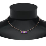 Load image into Gallery viewer, 3-stone-bar-necklace-with-purple-topaz-in-FDPD86612GVITO-NL-RG
