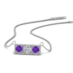 Load image into Gallery viewer, 3-stone-bar-necklace-with-purple-topaz-in-FDPD86612GVITO-NL-WG

