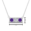 Load image into Gallery viewer, 3-stone-bar-necklace-with-purple-topaz-in-FDPD86612GVITO-NL-WG