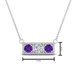 Load image into Gallery viewer, 3-stone-bar-necklace-with-purple-topaz-in-FDPD86612GVITO-NL-WG
