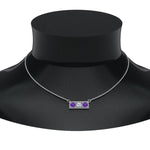 Load image into Gallery viewer, 3-stone-bar-necklace-with-purple-topaz-in-FDPD86612GVITO-NL-WG
