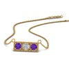 Load image into Gallery viewer, 3-stone-bar-necklace-with-purple-topaz-in-FDPD86612GVITO-NL-YG