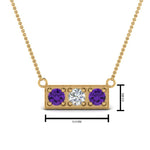 Load image into Gallery viewer, 3-stone-bar-necklace-with-purple-topaz-in-FDPD86612GVITO-NL-YG
