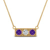 Load image into Gallery viewer, 3-stone-bar-necklace-with-purple-topaz-in-FDPD86612GVITO-NL-YG