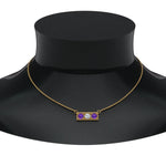 Load image into Gallery viewer, 3-stone-bar-necklace-with-purple-topaz-in-FDPD86612GVITO-NL-YG
