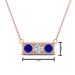 Load image into Gallery viewer, 3-stone-bar-necklace-with-sapphire-in-FDPD86612GSABL-NL-RG
