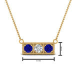 Load image into Gallery viewer, 3-stone-bar-necklace-with-sapphire-in-FDPD86612GSABL-NL-YG
