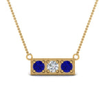 Load image into Gallery viewer, 3-stone-bar-necklace-with-sapphire-in-FDPD86612GSABL-NL-YG
