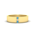Load image into Gallery viewer, 3-stone-blue-topaz-wedding-anniversary-band-for-men-in-yellow-gold-fdm8111bgicblto-nl-yg.jpg
