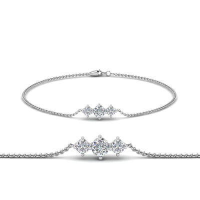3 Stone Chain Bracelet