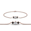 Load image into Gallery viewer, 3-stone-bracelet-for-mothers-with-black-diamond-in-rose-gold-FDBRC8693GBLACKMD-NL-RG