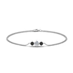 Load image into Gallery viewer, 3-stone-bracelet-for-mothers-with-black-diamond-in-FDBRC8693GBLACKMD-NL-WG
