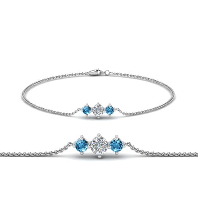 3 Stone Chain Bracelet