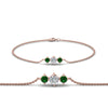Load image into Gallery viewer, 3-stone-bracelet-for-mothers-with-emerald-in-rose-gold-FDBRC8693GEMGRMD-NL-RG