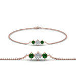 Load image into Gallery viewer, 3-stone-bracelet-for-mothers-with-emerald-in-FDBRC8693GEMGRMD-NL-RG
