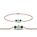 Thumbnail 52 - 3-stone-bracelet-for-mothers-with-emerald-in-rose-gold-FDBRC8693GEMGRMD-NL-RG