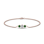 Load image into Gallery viewer, 3-stone-bracelet-for-mothers-with-emerald-in-FDBRC8693GEMGRMD-NL-RG
