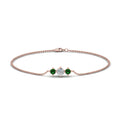 Thumbnail 53 - 3-stone-bracelet-for-mothers-with-emerald-in-rose-gold-FDBRC8693GEMGRMDANGLE2-NL-RG