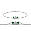 Load image into Gallery viewer, 3-stone-bracelet-for-mothers-with-emerald-in-white-gold-FDBRC8693GEMGRMD-NL-WG