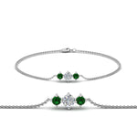 Load image into Gallery viewer, 3-stone-bracelet-for-mothers-with-emerald-in-FDBRC8693GEMGRMD-NL-WG
