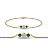 Load image into Gallery viewer, 3-stone-bracelet-for-mothers-with-emerald-in-yellow-gold-FDBRC8693GEMGRMD-NL-YG