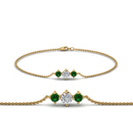Load image into Gallery viewer, 3-stone-bracelet-for-mothers-with-emerald-in-FDBRC8693GEMGRMD-NL-YG
