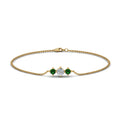 Thumbnail 60 - 3-stone-bracelet-for-mothers-with-emerald-in-yellow-gold-FDBRC8693GEMGRMDANGLE2-NL-YG