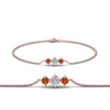 Load image into Gallery viewer, 3-stone-bracelet-for-mothers-with-orange-sapphire-in-rose-gold-FDBRC8693GSAORMD-NL-RG