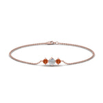 Load image into Gallery viewer, 3-stone-bracelet-for-mothers-with-orange-sapphire-in-FDBRC8693GSAORMD-NL-RG
