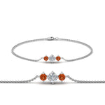 Load image into Gallery viewer, 3-stone-bracelet-for-mothers-with-orange-sapphire-in-FDBRC8693GSAORMD-NL-WG
