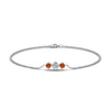 Load image into Gallery viewer, 3-stone-bracelet-for-mothers-with-orange-sapphire-in-white-gold-FDBRC8693GSAORMDANGLE2-NL-WG