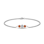 Load image into Gallery viewer, 3-stone-bracelet-for-mothers-with-orange-sapphire-in-FDBRC8693GSAORMD-NL-WG
