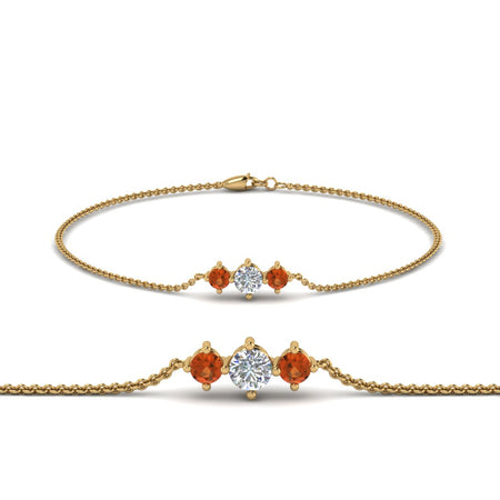 3 Stone Chain Bracelet