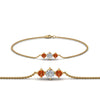 Load image into Gallery viewer, 3-stone-bracelet-for-mothers-with-orange-sapphire-in-yellow-gold-FDBRC8693GSAORMD-NL-YG