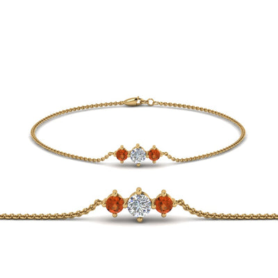3 Stone Chain Bracelet