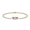 Load image into Gallery viewer, 3-stone-bracelet-for-mothers-with-orange-sapphire-in-yellow-gold-FDBRC8693GSAORMDANGLE2-NL-YG