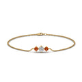 Thumbnail 50 - 3-stone-bracelet-for-mothers-with-orange-sapphire-in-yellow-gold-FDBRC8693GSAORMDANGLE2-NL-YG