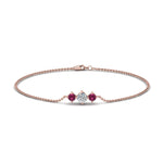 Load image into Gallery viewer, 3-stone-bracelet-for-mothers-with-pink-sapphire-in-FDBRC8693GSADRPIMD-NL-RG
