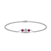 Load image into Gallery viewer, 3-stone-bracelet-for-mothers-with-pink-sapphire-in-white-gold-FDBRC8693GSADRPIMDANGLE2-NL-WG