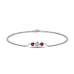 Load image into Gallery viewer, 3-stone-bracelet-for-mothers-with-pink-sapphire-in-FDBRC8693GSADRPIMD-NL-WG
