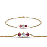 Load image into Gallery viewer, 3-stone-bracelet-for-mothers-with-pink-sapphire-in-FDBRC8693GSADRPIMD-NL-YG
