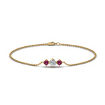 Load image into Gallery viewer, 3-stone-bracelet-for-mothers-with-pink-sapphire-in-FDBRC8693GSADRPIMD-NL-YG
